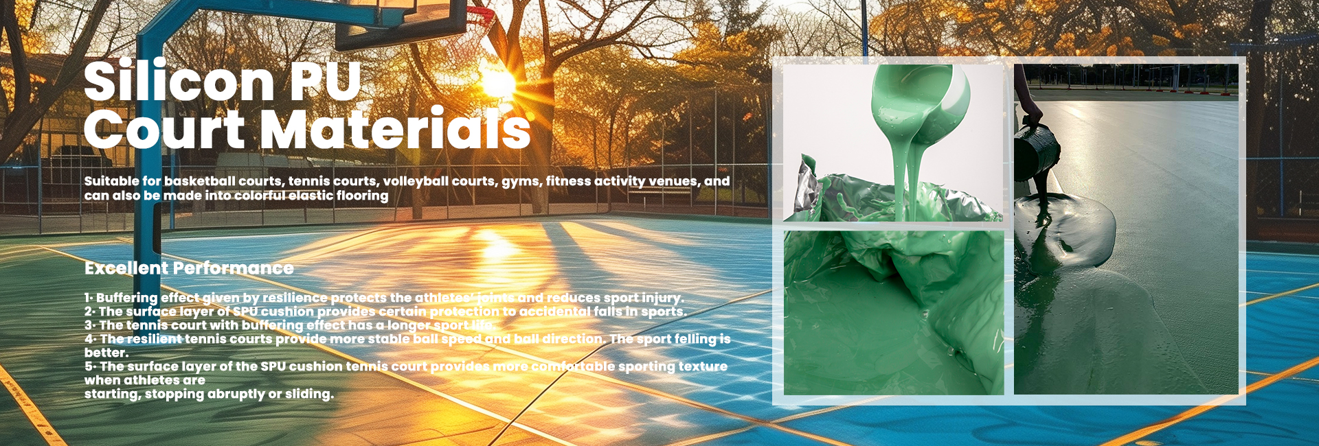 Silicon PU Court Materials