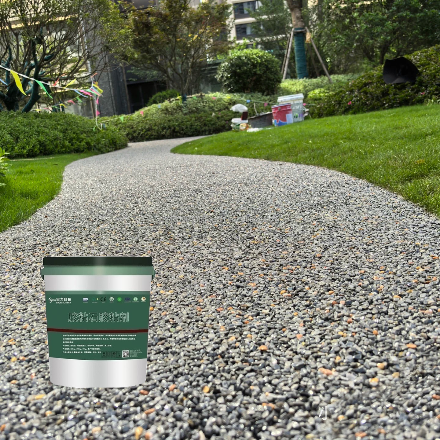 Aromatic PU Resin Bound Pour Anti-Slip Waterproof Performance for Washed Stone and Grave Driveway Patio