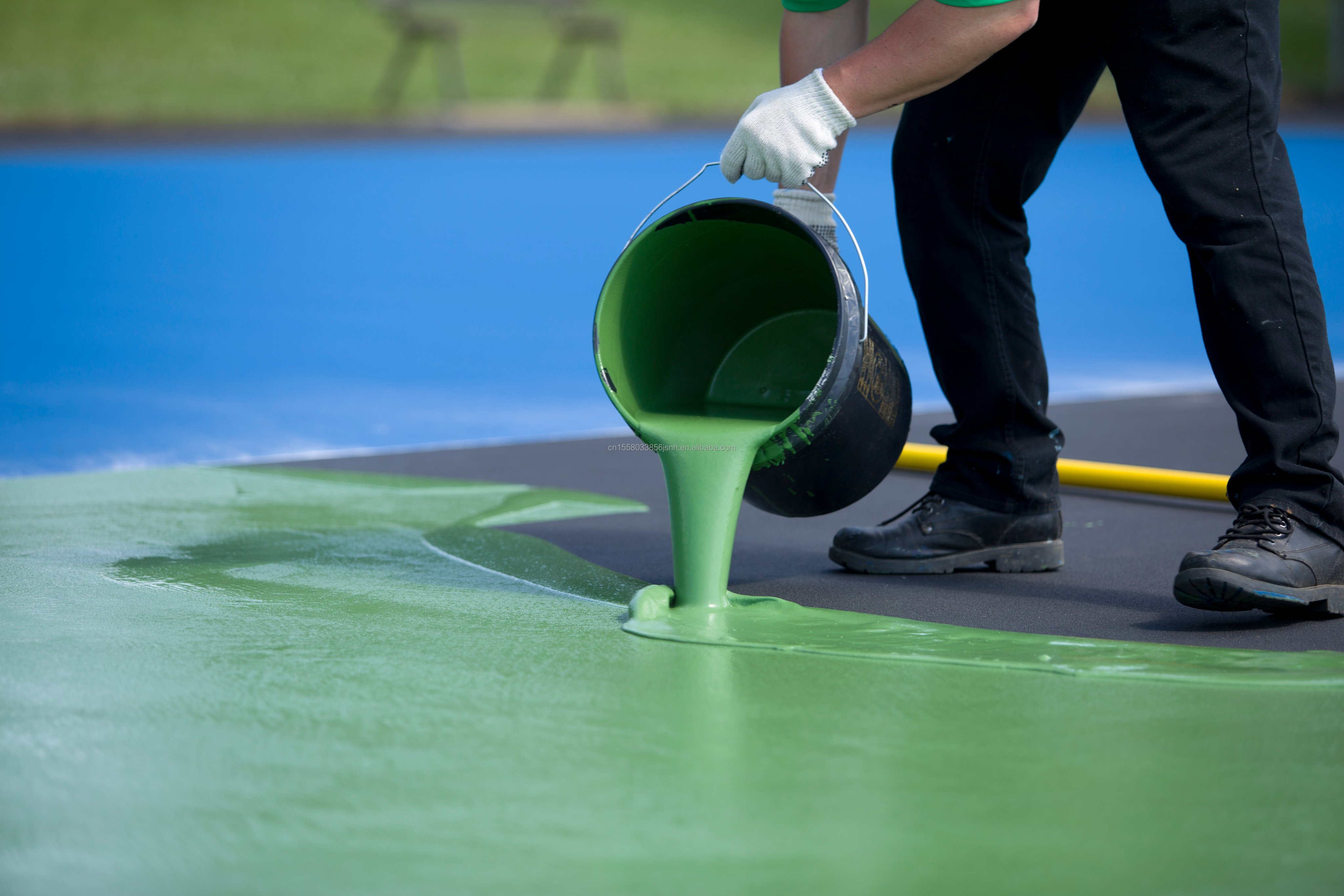 Silicone PU sports court materials showcased by Baoli Technology