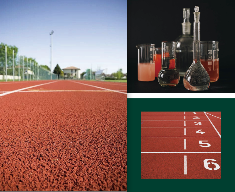 Professional adhesive series for sports surfaces, lab chemical reagents and running track application effect