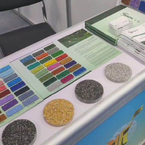 Running track materials displayed by Baoli Technology in Vietnam