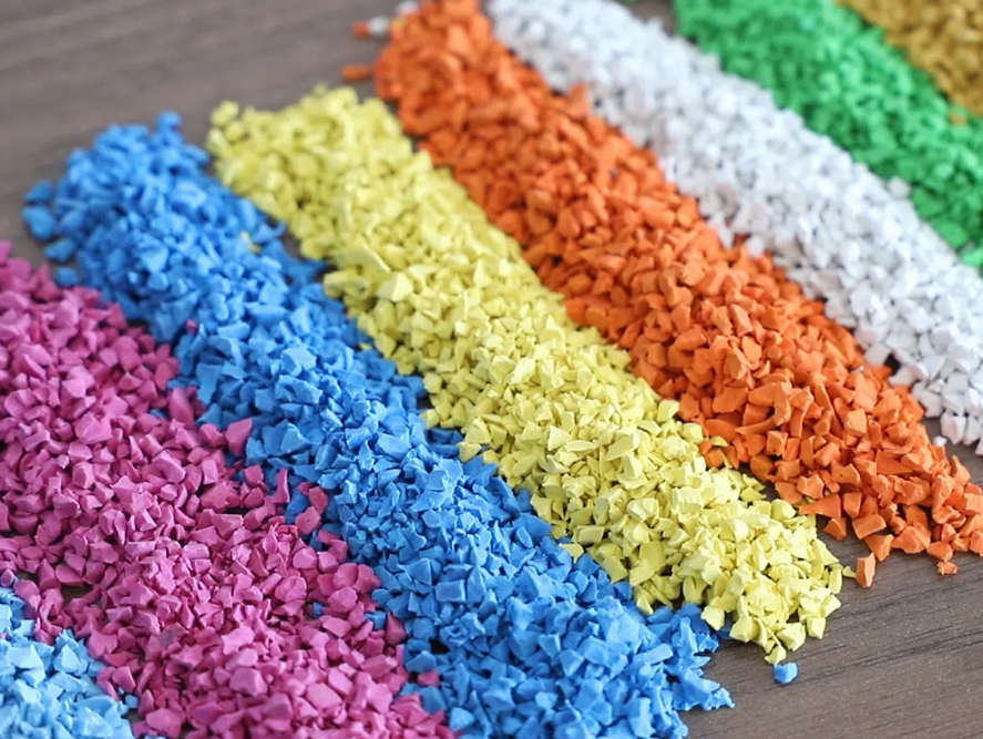 EPDM granules for running track and sports surface applications.